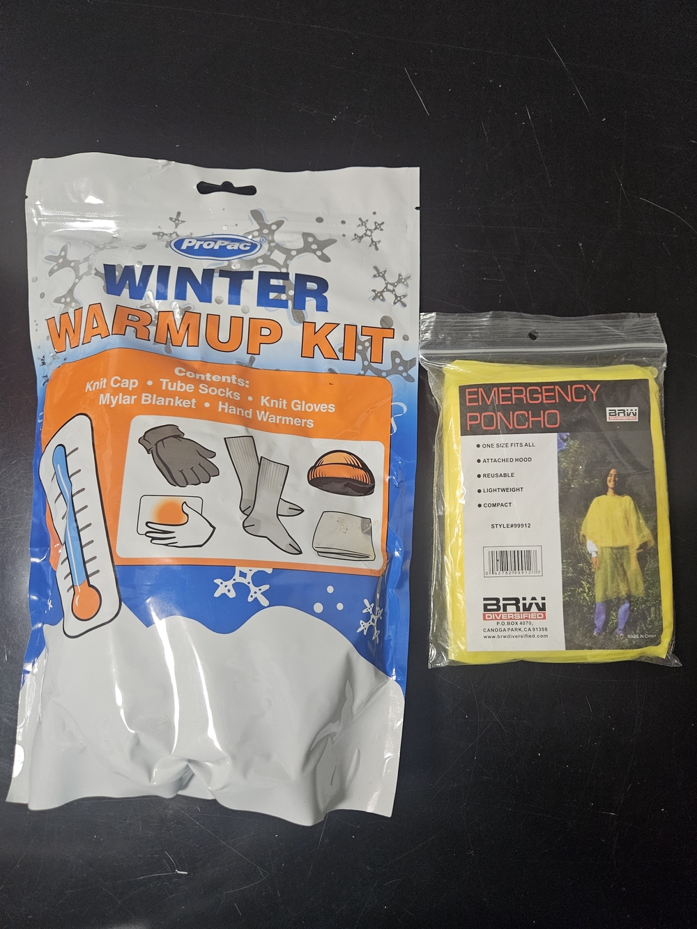 2 Pack Winter Warmup Kit - Blue and Orange Costume Accessory